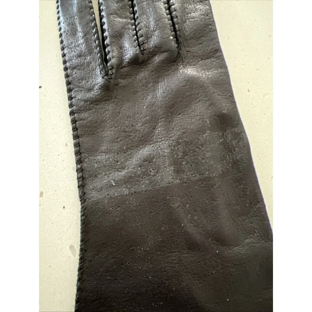 Vintage 50s 60s Genuine Deerskin Leather Gloves set White Black size 6 / 6.5